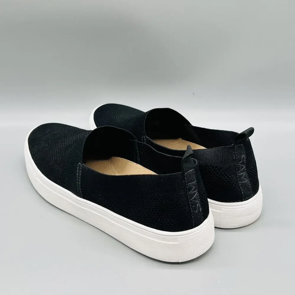 Sam Edelman Shoes Mens 8 Black Knit Santino Slip On Sneakers Comfort Casual